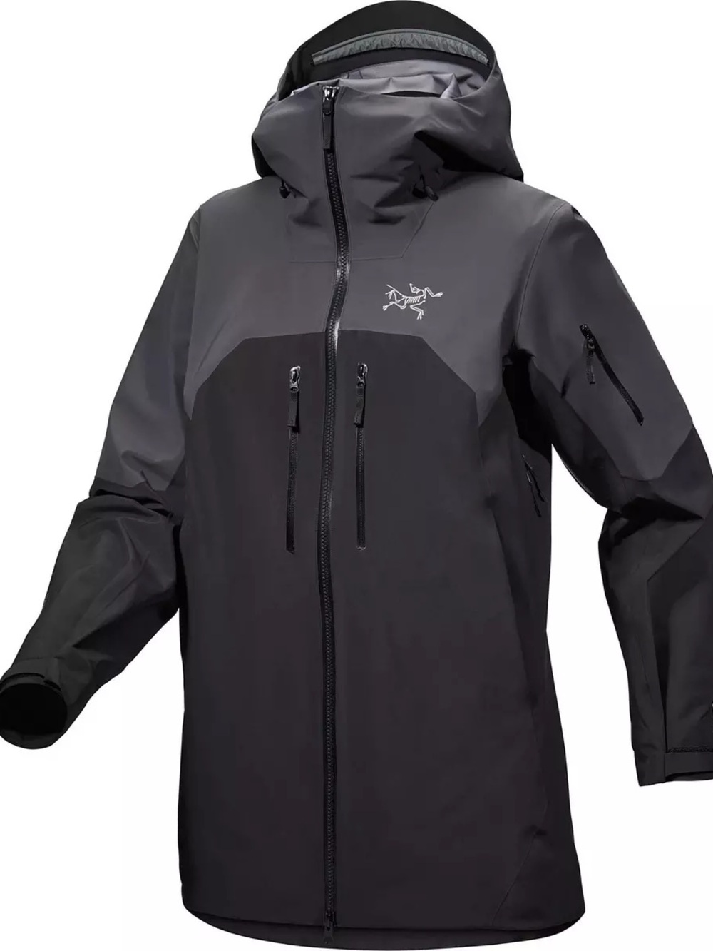 Arc'teryx Women's Two-Tone Hooded Ski Shell Jacket Black & Gray